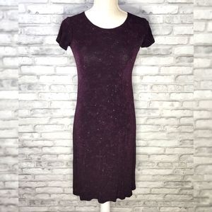 Vintage All That Jazz Royal Purple Slinky Sparkle Dress Mini